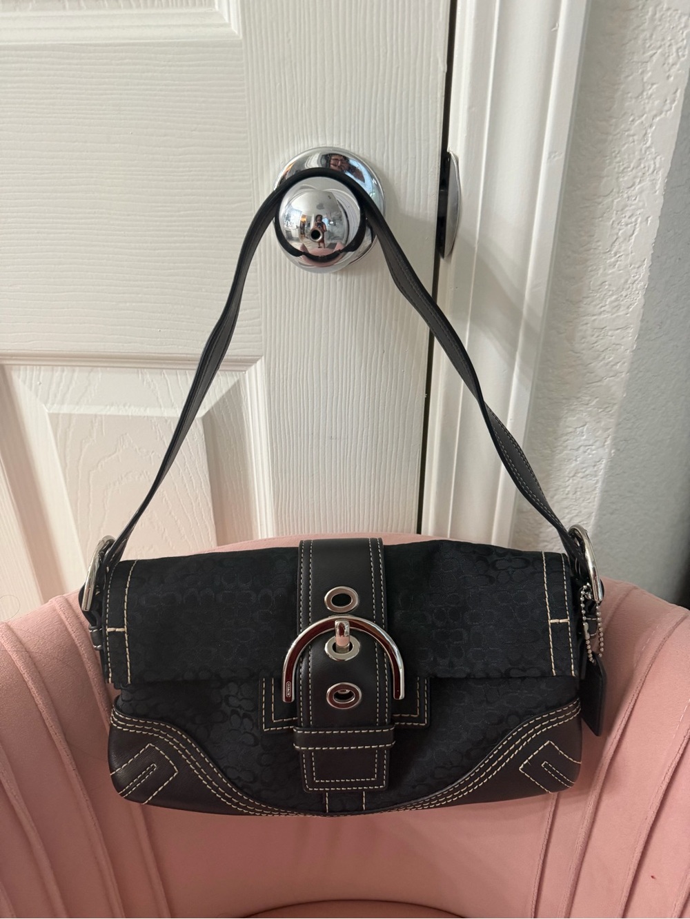 Coach SoHo Y2K Buckle Signature Baguette Shoulder Bag - Gently Loved No 3628 - Picture 2 of 9
